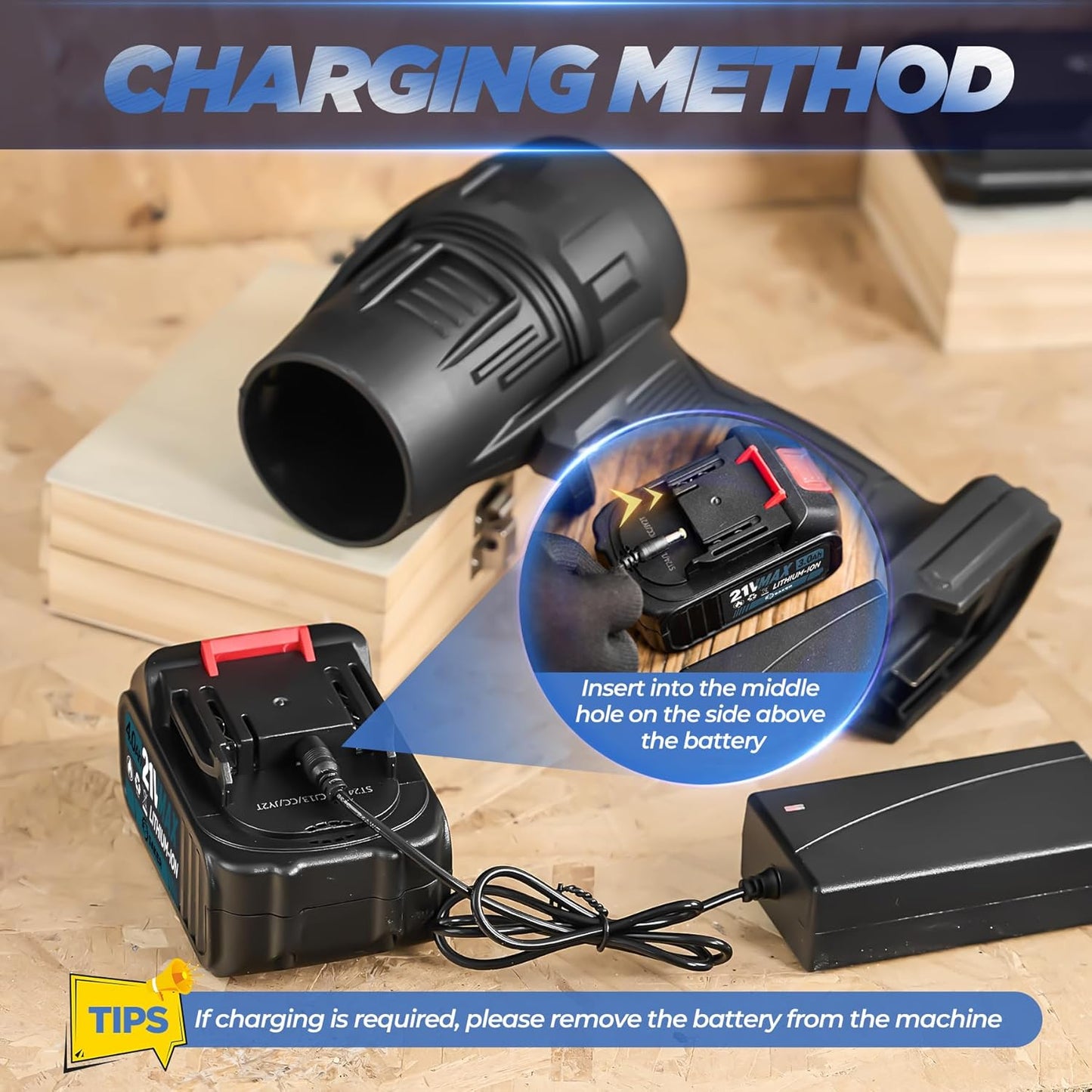 Lightweight Electric Cordless 300000RPM Handheld Leaf Blower Included Charger for Patio Cleaning Lawn Care