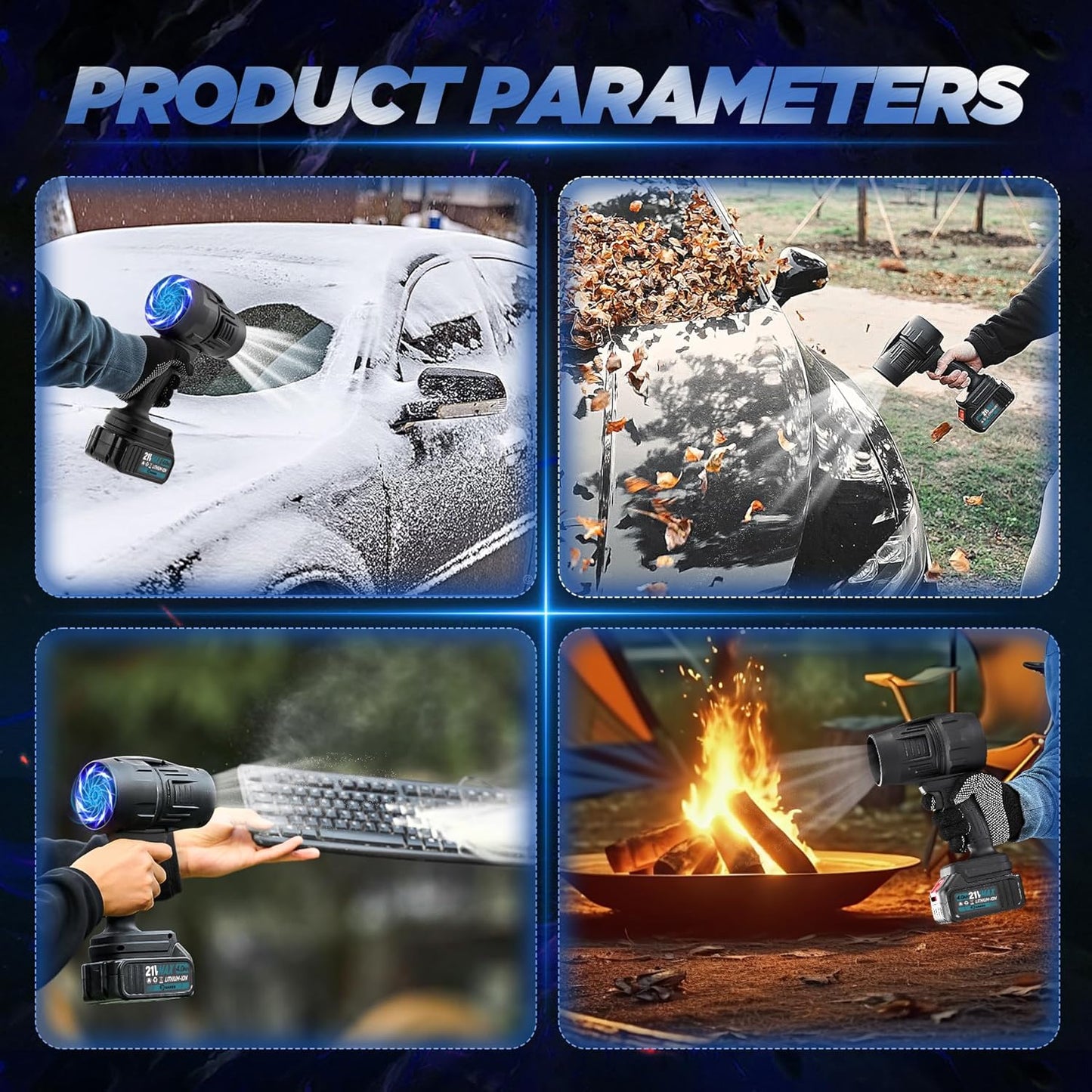 Lightweight Electric Cordless 300000RPM Handheld Leaf Blower Included Charger for Patio Cleaning Lawn Care